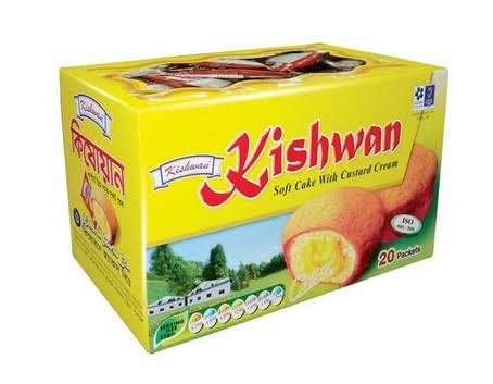 kishwan soft cake with custard cream(20pcs box  কাস্টার্ড ক্রিম দিয়ে কিশওয়ান নরম কেক)