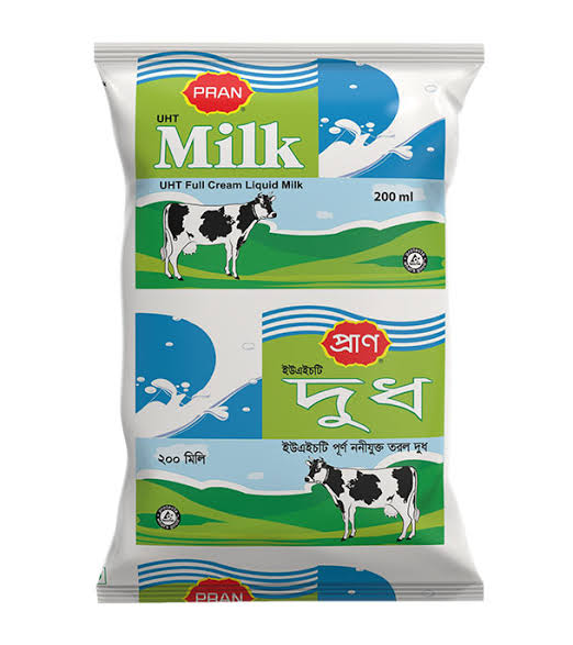 Pran full cream liquid Milk(200gmপ্রাণ ফুল ক্রিম লিকুইড মিল্ক ৩০ পিস এক কাটুন))